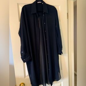 Babaton sheer shirt dress